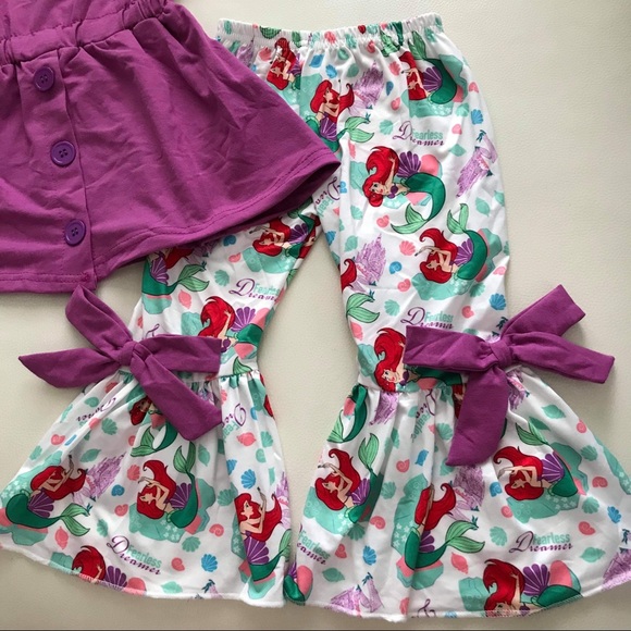 Ariel Cute Pants Sleeveless Top Bow Set - Picture 3 of 5
